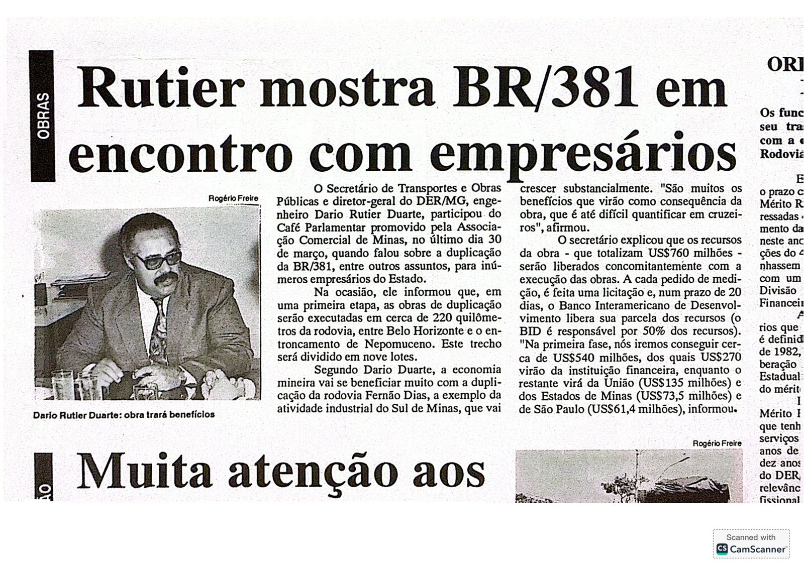 Registro profissional de Dario Rutier